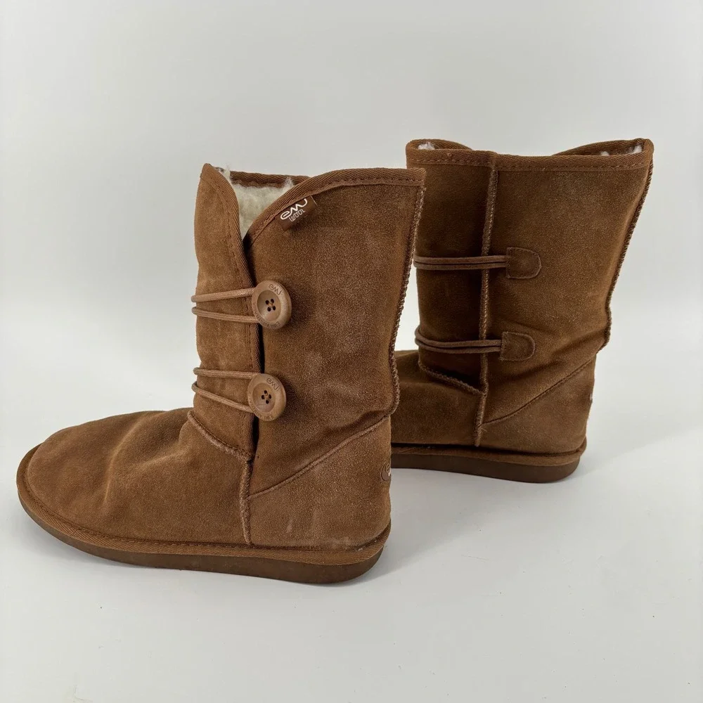 EMU Australia Womens Boots Size 9 Brown Suede Wool Lined Button Merino Cozy Wam‎